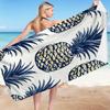 Creative Painted Pineapple Digital-printed Polyester Superfine Fiber Double-sided Fleece Beach Vacation Bath Towel, Beach Towel