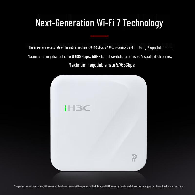 H3C WiFi 7 6500M Dual-Band Ceiling Mount Enterprise Wireless AP (CN Version)