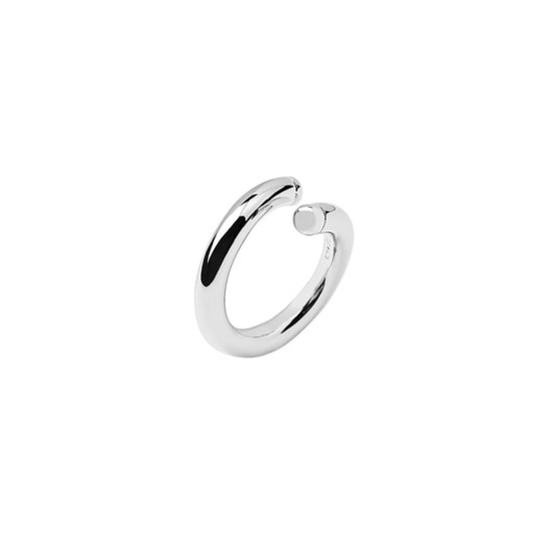 PERSONAL/SERVICE TWIST-CURVED SOLID RING / silver