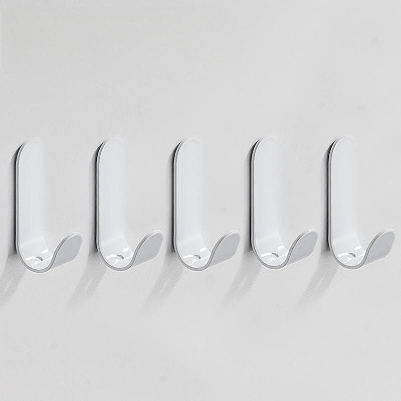 5 Sets Of Non-Punched Door Hooks, Wall Hanging Clothes Hooks, Suitable For Bathroom, Living Room, Kitchen, Storage Hooks