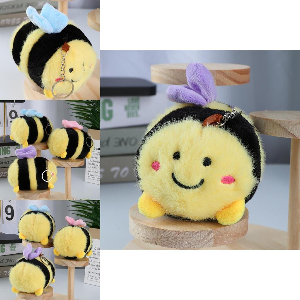 Cute Bee Plush Toy Pendant With Premium Velvet Fabric For Keys And Backpack