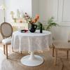 Simple Round Tablecloth Polyester Cotton Blend Against Slip Design Multiple Dyes For Various Uses
