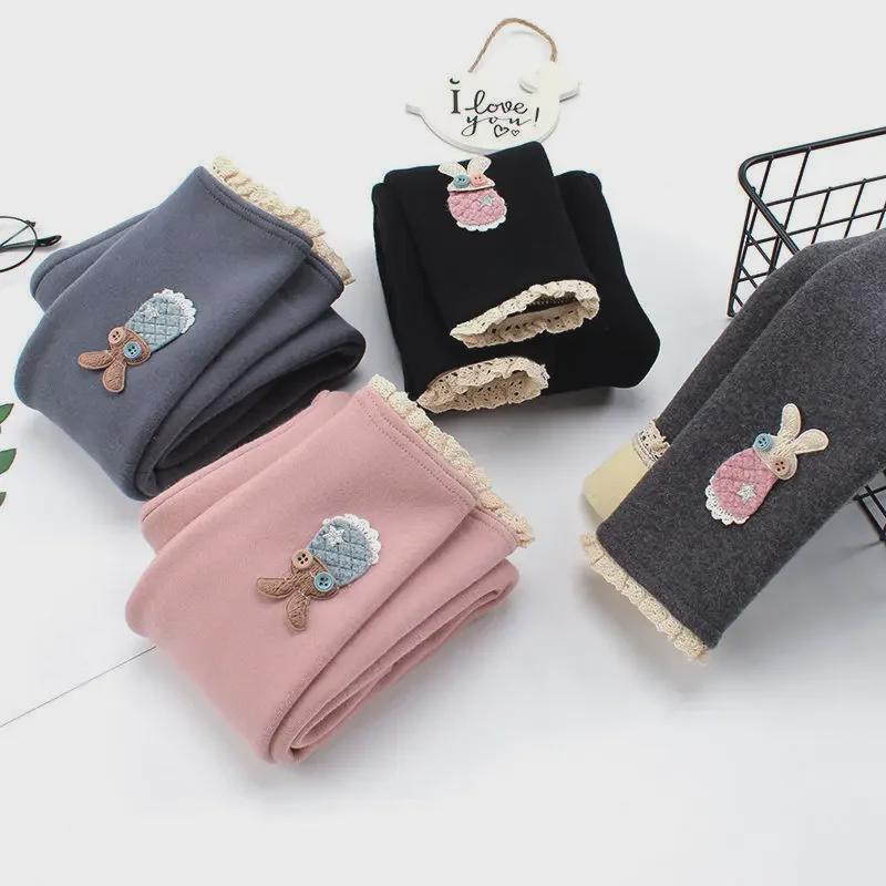 Warme Leggings aus Samt und Baumwolle für Mädchen – Herbst-/Winterhose für Babys, Kleinkinder und Kinder