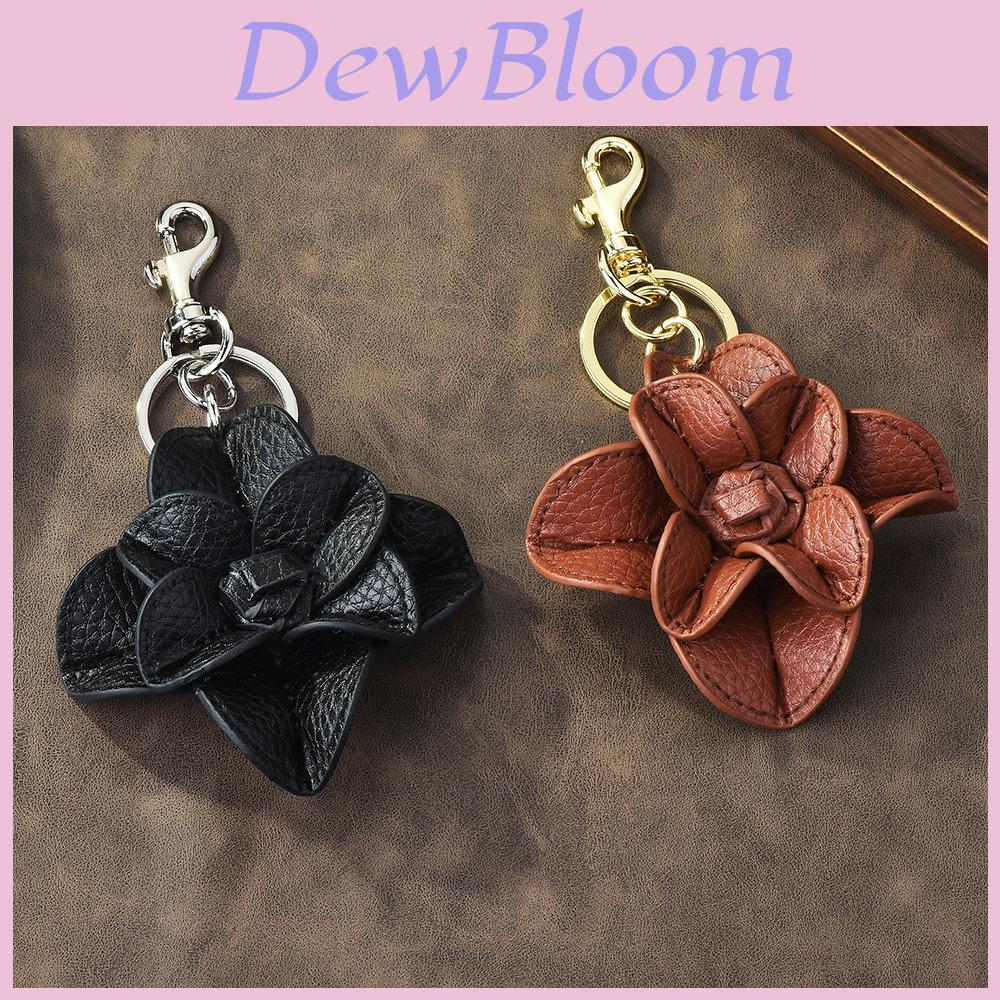 Automotive Fashion Keychain With Artificial Leather Floral Design For Bag And Keys