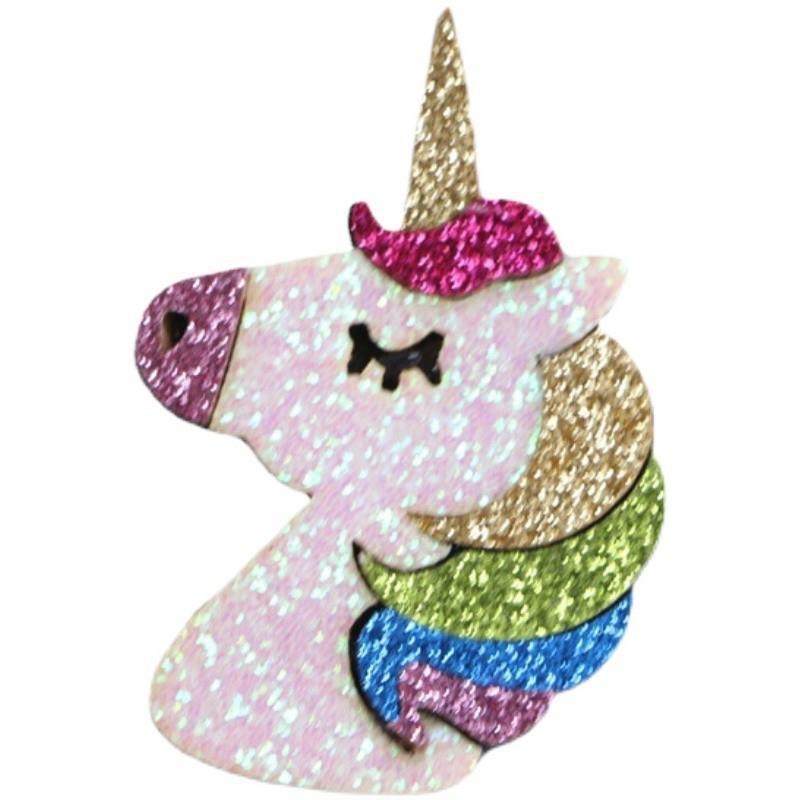 Korean Sparkly Cartoon Hair Clips for Girls - Unicorn & Bee Designs