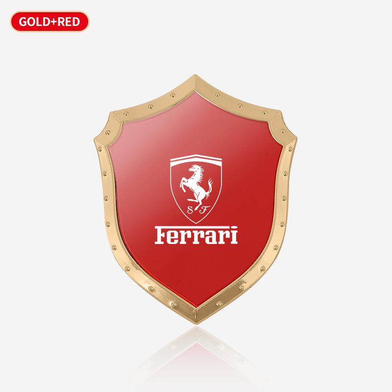 3D shield truck stickers Metal stainless steel truck car accessories for Ferrari F430 Stradale Roma 488 Spider SF90 Portofino F8