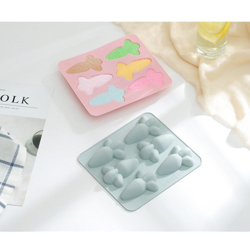 6-Cavity Carrot Cake Mold Silicone Baking Mold Pink Non-Stick DIY Cake Decorating Tool Fondant Chocolate Pudding Jelly Mould