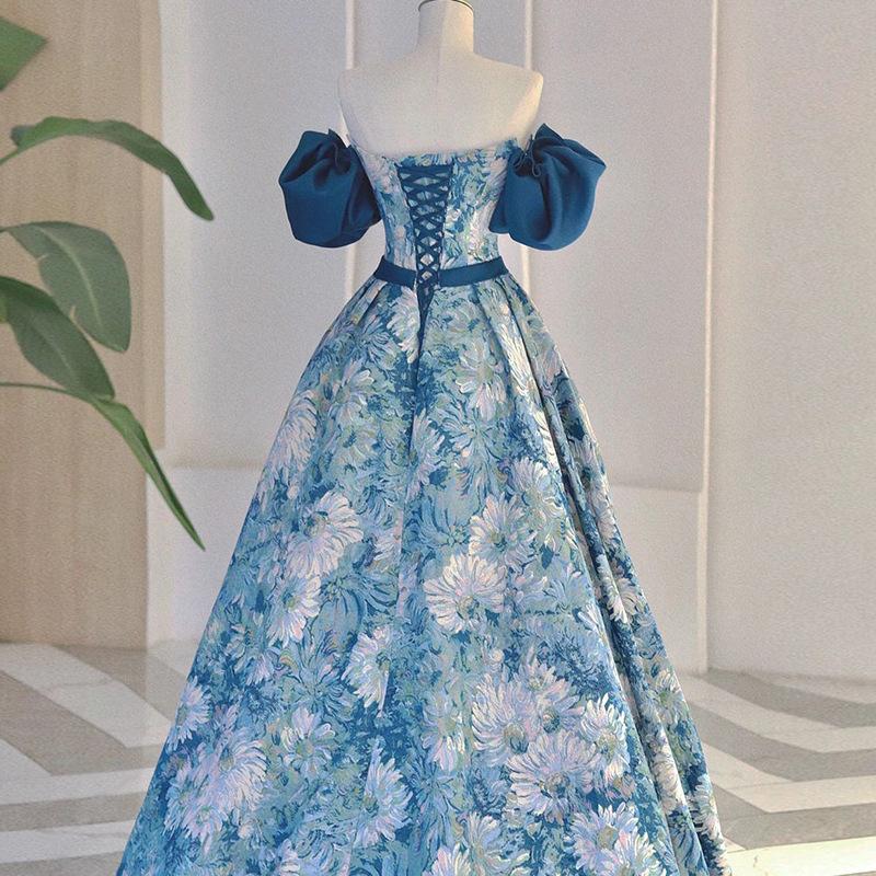 [Monet Garden] Engagement Banquet Dress 1011 New Bride Shoulder Host Banquet Evening Dress Women