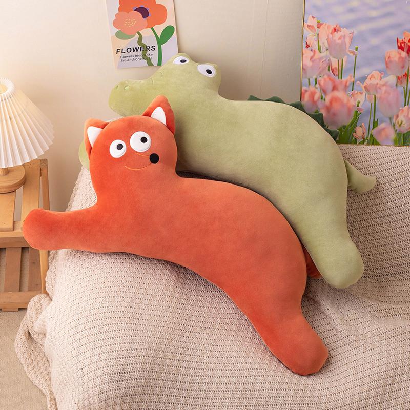 Cute Fox Crocodile Elephant Cat Cartoon Animal Designs Soft Plush Pillow Lumbar