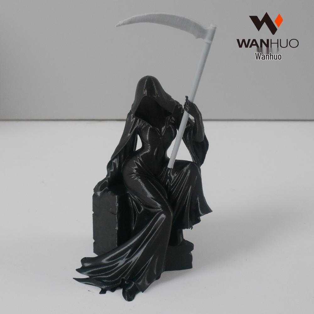 3D Printed Gothic Female Grim Reaper Desktop Ornament