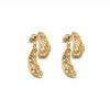 French retro front and rear two-wear earrings hollow lace pattern stud earrings fashion temperament high-end light luxury earrings