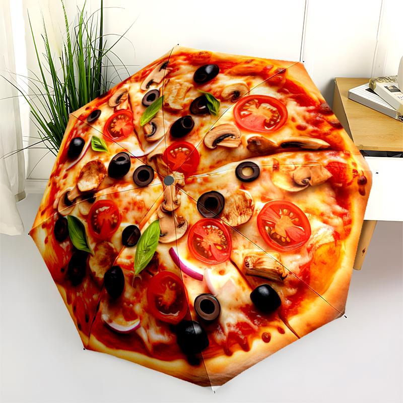 1PC Food theme Umbrella Portable Folding Umbrella Iron Frame Hole Bone Structure Outdoor Home Umbrella A1