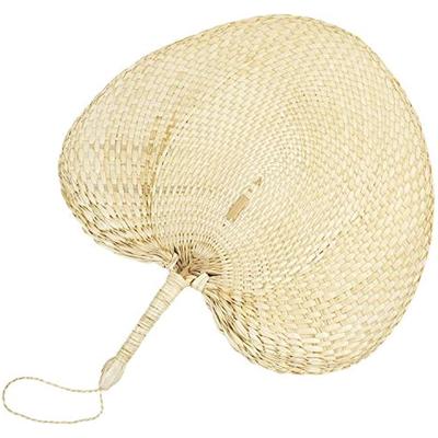 1 Pack Natural Raffia Fans Handmade Palm Leaf Handheld Bamboo Fan Chinese Style Hand Weaving Fan for Summer Cooling Supplies Home Wall Decor 12"