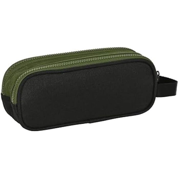 Trousse Double - Safta - Dark Forest - Confortable - Vert kaki/noir - Pratique pour enfants