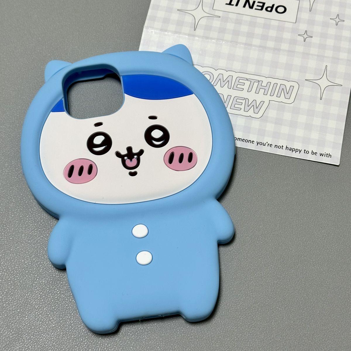 Anime Chiikawa Schattige 3D Siliconen Telefoonhoes Kawaii Cartoon 3D Oren Zachte Siliconen Beschermhoes voor Phone17 15 13 Fans Meisjes 17promax