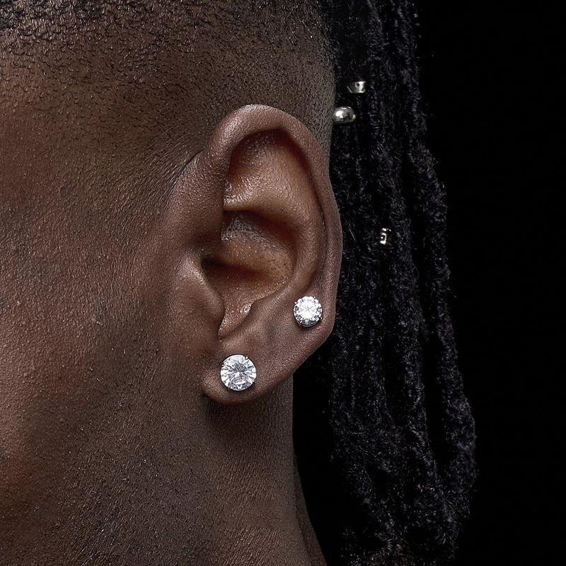 

Diamond Stud Earrings Boys Non-Piercing Ear Clip Earrings Earrings Stylish Fashionable European and American Style Hip Hop Handsome Super Flash 6mm Single