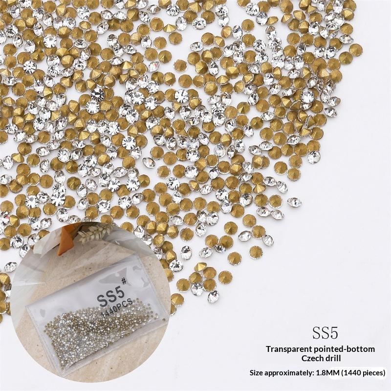 High Shine 1440Pcs Pointed Back Glass Rhinestones Scratch Resistant for Bag Decor Nail Art Jewelry Making Supplies