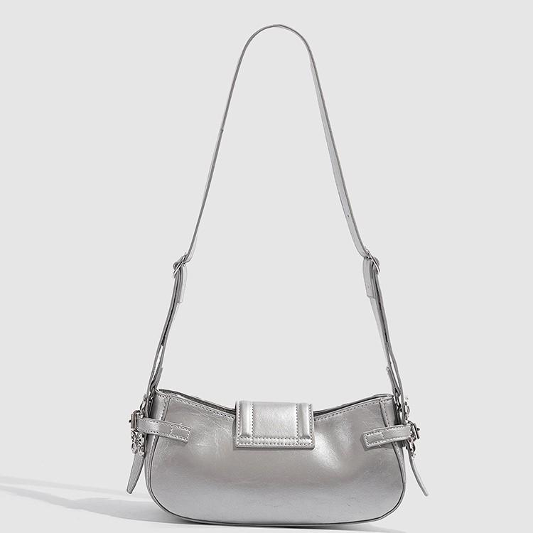 2025 New Sweet Cool Spicy Girl Motorcycle Bag Fashion Commuter Shoulder Underarm Bag High-Quality Texture Crossbody Bag Trendy
