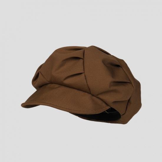 Women Retro Newsboy Hat Cap Baker Boy Beret Cabbie Folding Cotton Summer Hat