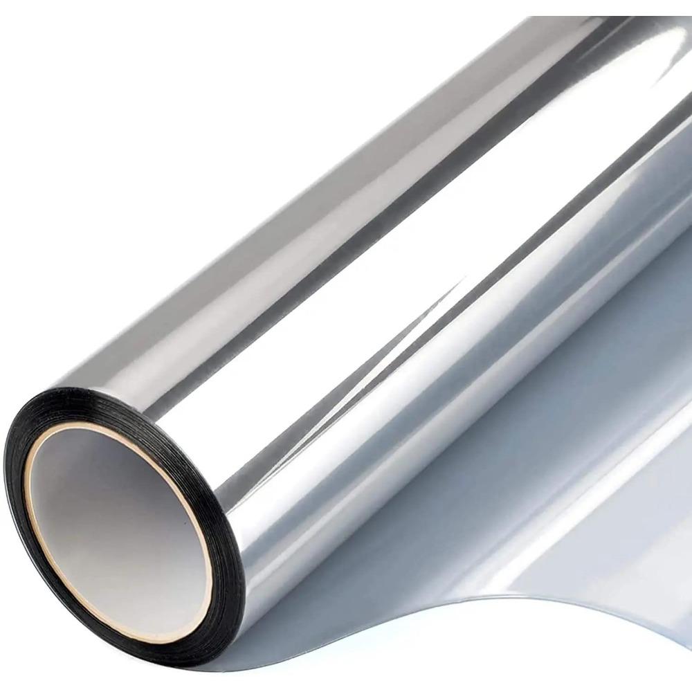 

AFDB Window Film One Way Daytime Privacy Self Adhesive Sun Blocking Anti UV Reflective Window Tint for Home Office Silver 40x100 cm