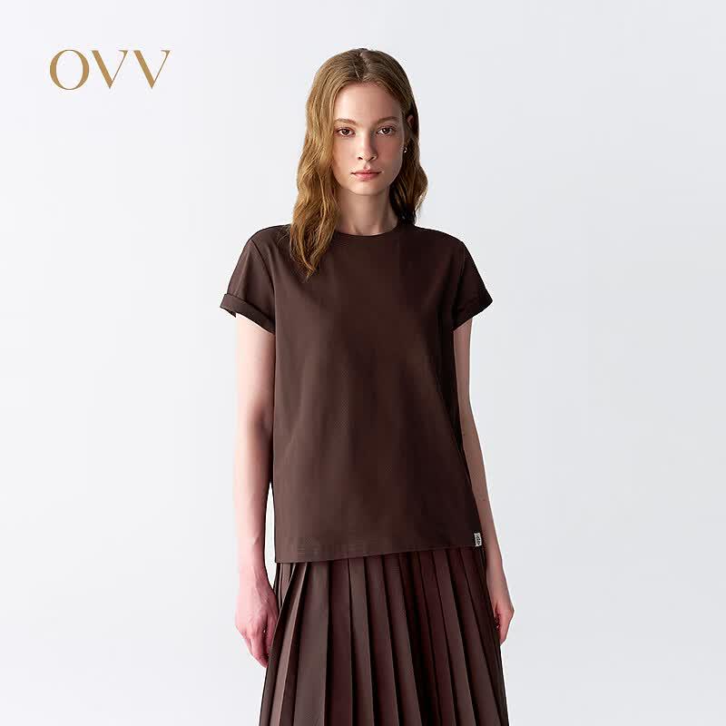 OVV Women s Embroidered Cotton Blend T-Shirt S