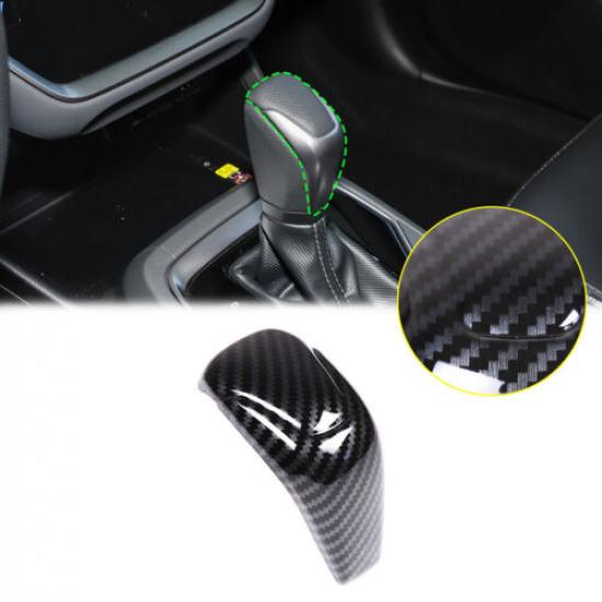 Carbon Fiber Silver Gear Shift Knob Cover Trim For Subaru Forester Crosstrek