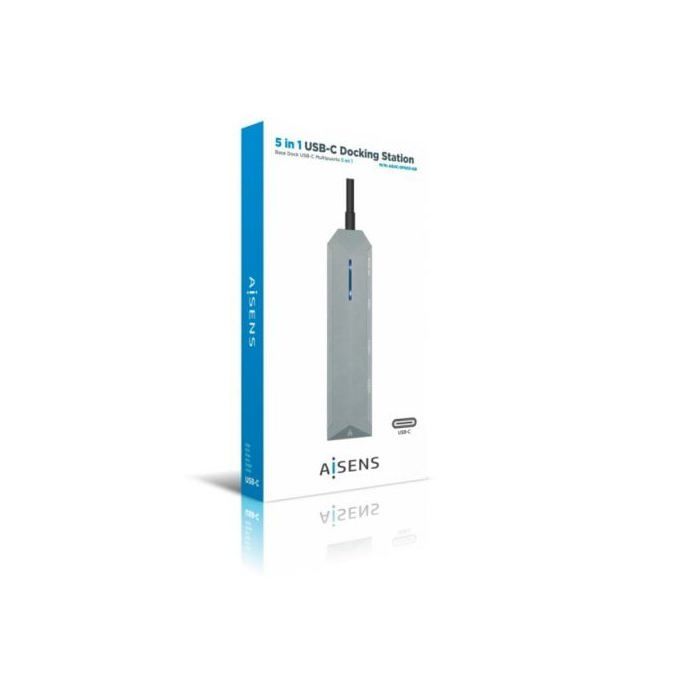 5-in-1 USB-C Dock - AISENS - HDMI, RJ45, 2xUSB, PD - Grey - 15 Cm