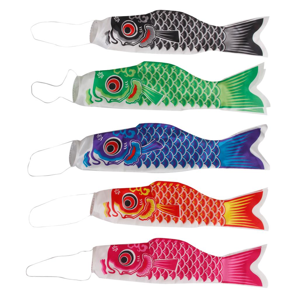 

5 Pieces 16 Japanese Windsock Carp Flag Koi Nobori Kite Fish Streamer Boat Decoration