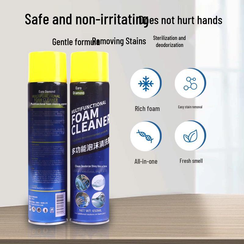 Multifunctional Foam Cleaner with Brush for Car and Home Interiors