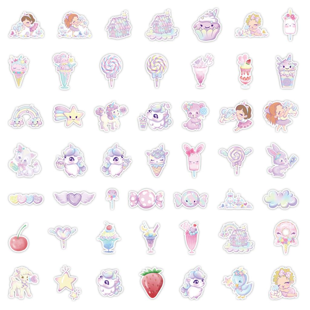 50 Unicorn Girl Stickers Mobile Phone Computer Water Cup Decorative Stickers Notebook Waterproof Creative Hand Notebook Stickers