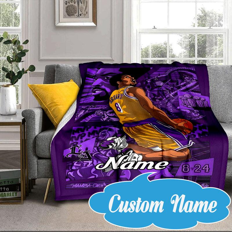 Custom Name Kobe's Legacy Art Blanket bed sofa Blanket Flannel Blanket for Camping, Hiking, Picnic Essentials,gift for Fan family