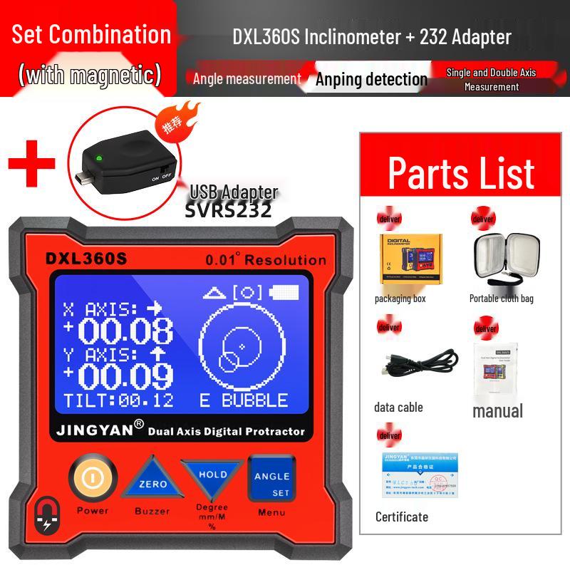 Electronic Precision 36-Axis Digital Display Gyroscope & Inclinometer L0S