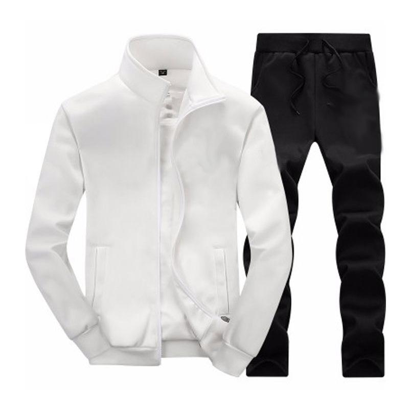 Frühling und Herbst Herren Plus Size Revers Langarmjacke + lässige lockere Hose Outdoor Freizeit Sport Zweiteiliges Set