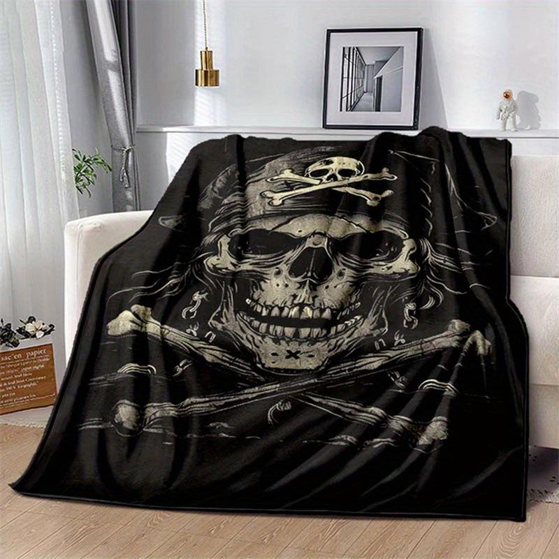 Piraten Totenkopf Aufdruck Decke Flanelldecke Leicht Weich Bequem Sofa Bettdecke Decke