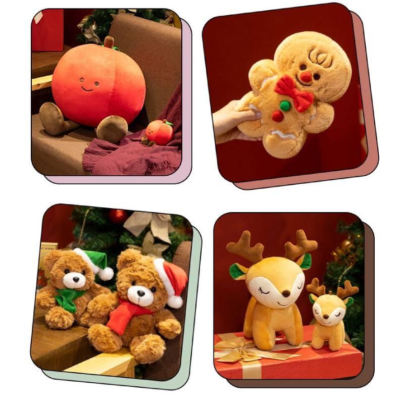 Series Dolls Christmas Bear Xmas Tree Gingerbread Man Deer Plush Toy Decoration