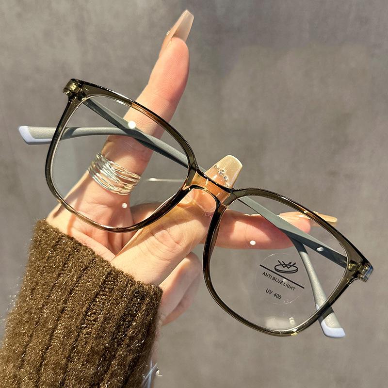Ultralight Tr90 Glasses For Women Without Makeup Anti-blue Light Frame Men Flat Light Mirror 9506