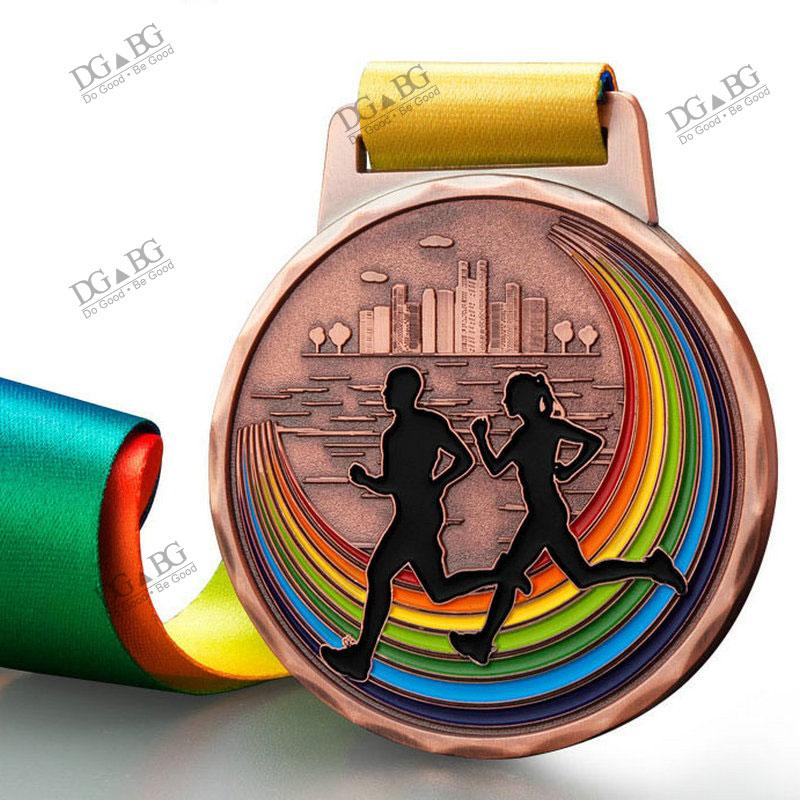 Running Runner Gold Medals Trophy Award With Neck Ribbons Express Medal Various Souvenir School Sports Prize Gift Custom Made