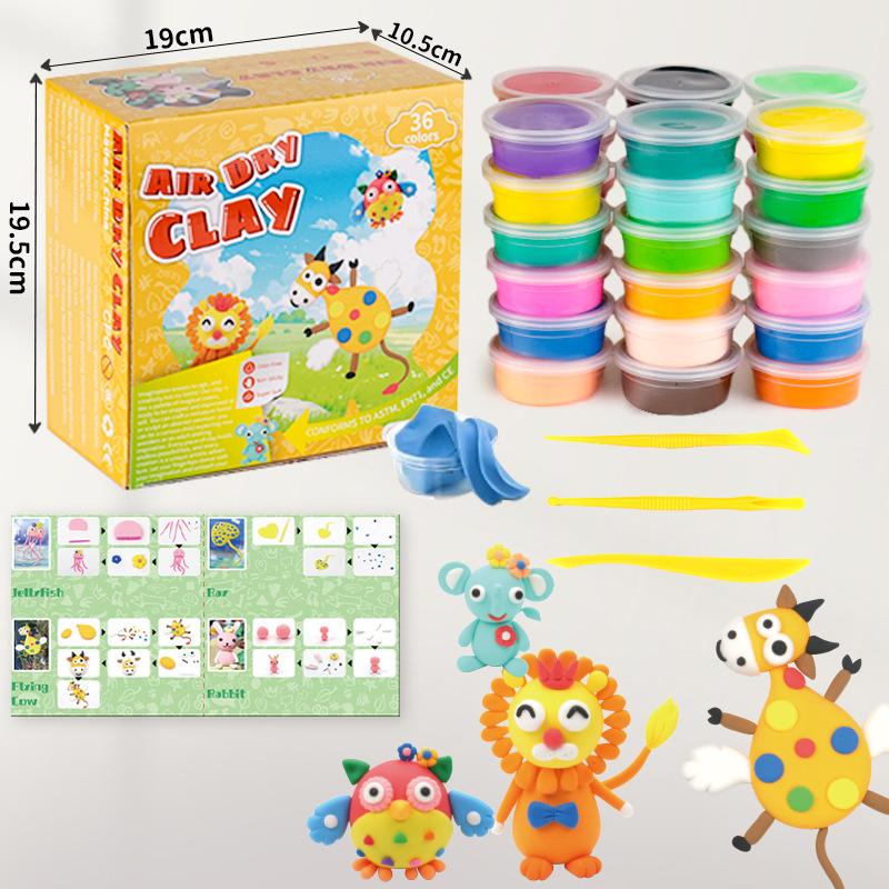 24/36/45 Color Air-dried Clay Set Easy To Shape and Reuse for Making Various Handicrafts and Models