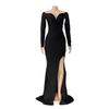 AL228 European & American Women's Silk Long Sleeve Floor-Length Dress