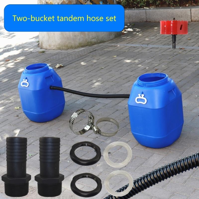 Easy Install Rainwater Harvest Connector with 500mm flexible hoses Efficient Water Butt Connection for Water Storage