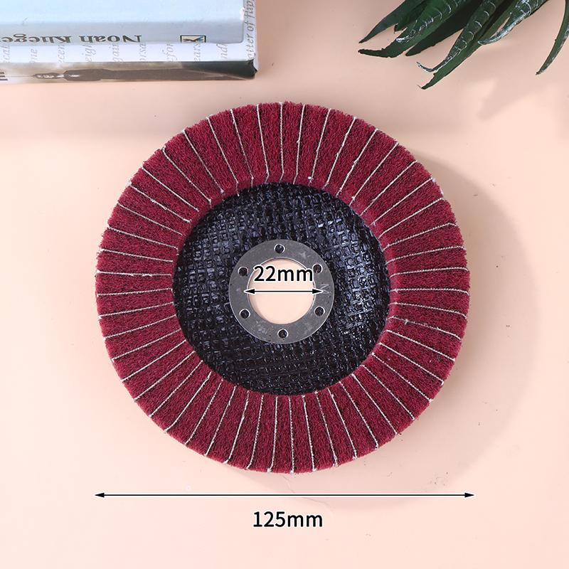 100/115/125mm Grinding Wheel For Angle Grinder Nylon Fiber Flap Polishing Wheel Disc 5 Inch Non-Woven Grinding Wheel Metal Wood