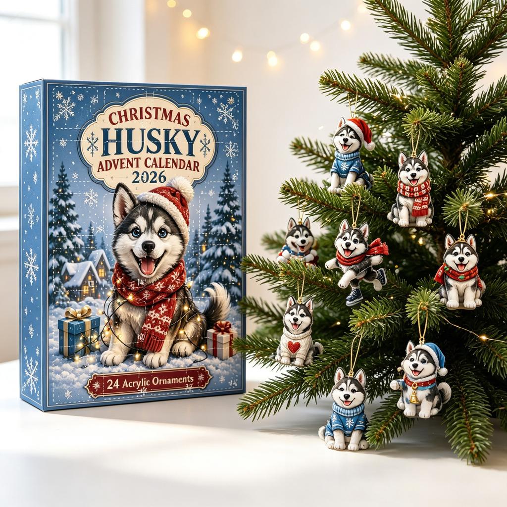-Tage Countdown Adventskalender im flachen Design mit Versandbox