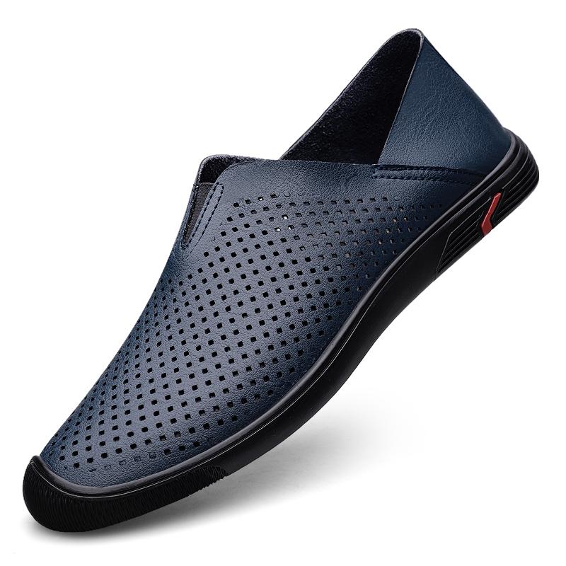 

Натуральная кожа Мужская повседневная кожаная обувь Официальные мужские туфли-лоферы Мокасины без застежек Уличная обувь ручной работы Уличная обувь Платье на плоской подошве 46