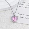 Elegant Pink Heart Rhinestone Pendant Necklace – Luxury Choker Chain for Women