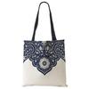 Elegant Lady Girls Handbag Floral Porcelain Geometry Abstract Pattern Shoulder Bag Casual Teenager Book Tote for Shopping Casually