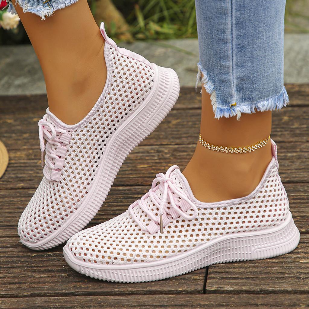 Women's Mesh Lace Up Lightweight Running Shoes Stylish Casual Soft Soled And Outdoor Sports Shoes Women's Sneaker Boots