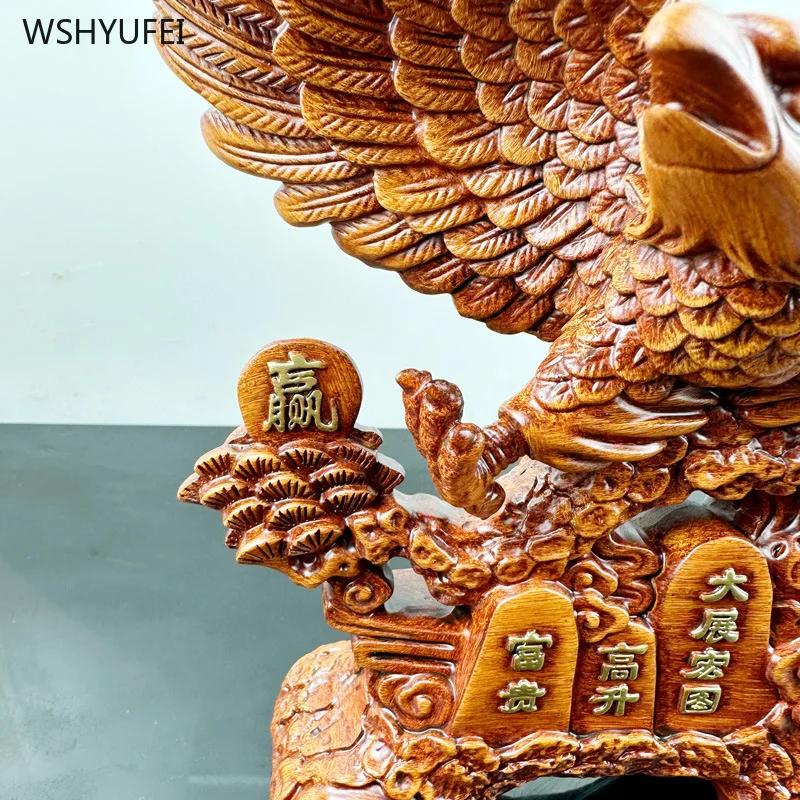 1 Pc Grand Exhibition Eagle Decoration Imitation Wood Carving Crafts Living Room Home Decoration Housewarming Gift Blessing