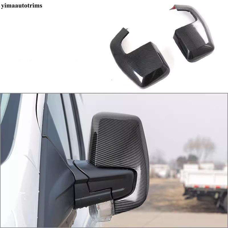 For Ford TRANSIT  2024 2025 Car Rear Door Bowl  / Rearview Mirror Cap Case / Door Handle Cover Trim Carbon Fiber Accessories
