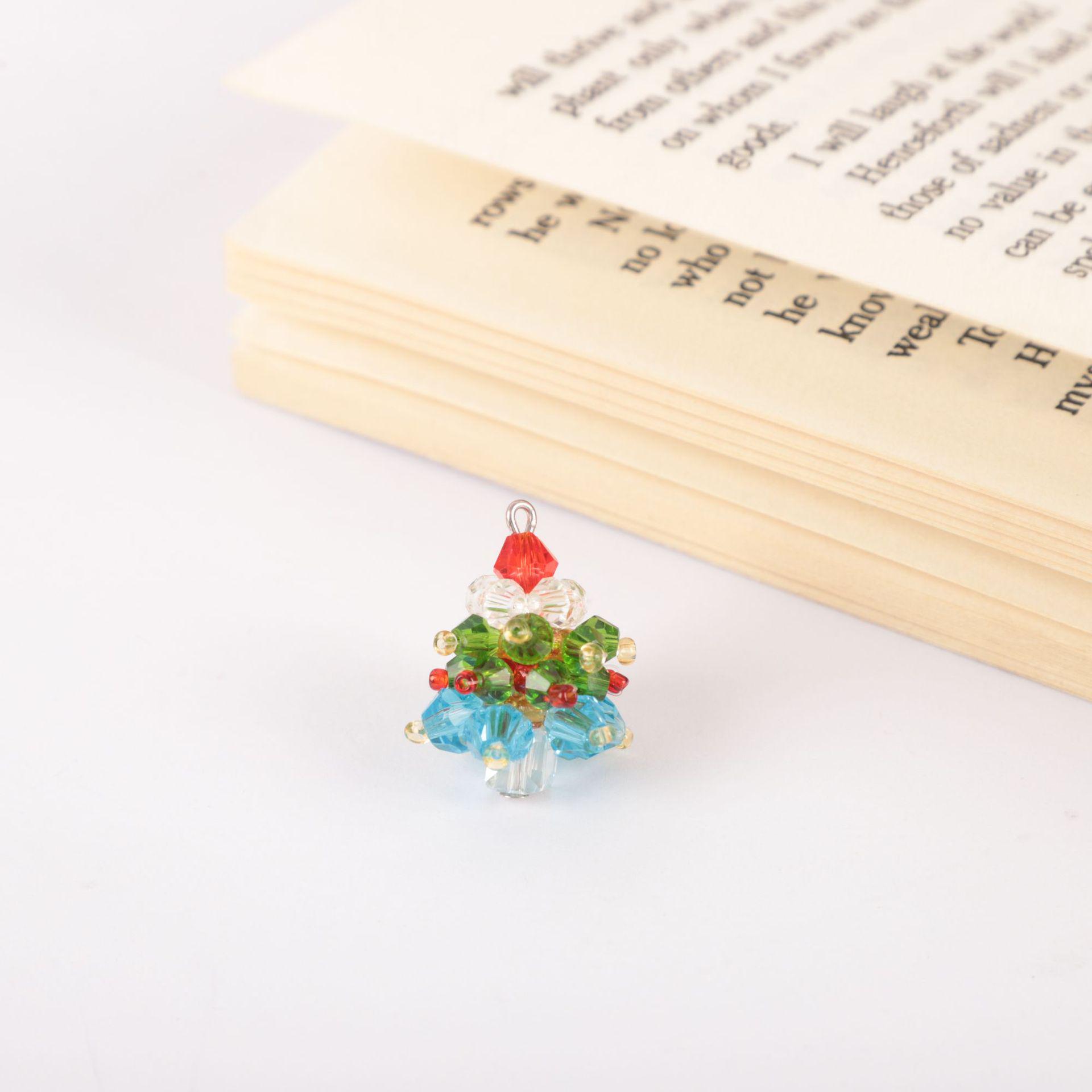 Festive Christmas Tree Crystal Pendant for DIY Hair Clips & Earrings