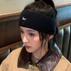 Simple Thickened Knitted Vertical Line Love Straps Versatile Scarf Warm Headband Outdoor Sports Windproof Hairband